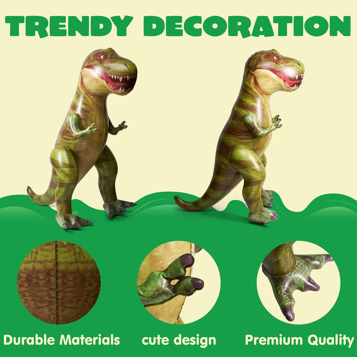 62” Giant T-Rex Dinosaur Inflatable for Party Decorations, Birthday Party Gift for Kids and Adults, Dinosaur Pool Toys (Over 5Ft. Tall)
