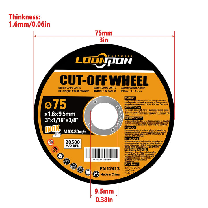 Cut-Off Wheel 3 Inch,Metal and Stainless Steel Cutting Wheel for Angle Grinder,Ultra Thin Cut-Off Wheel Cutting Disc (Cut off Wheel(10Pcs))