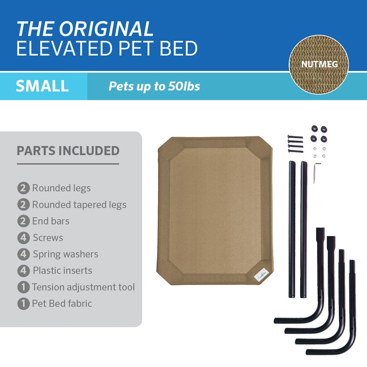 The Original Cooling Elevated Pet Bed, Small, Nutmeg
