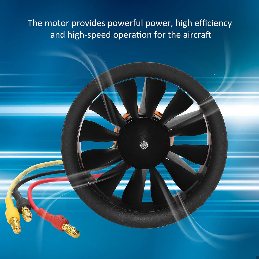 Ducted Fan with Motor, 50mm EDF 12 Blades Ducted Fan with QF2611-4600KV 3-4S Brushless Motor for RC Airplane(CCW)