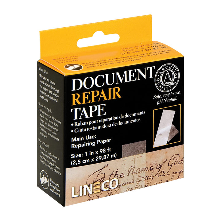 Archival Document Repair Tape, Repairs Paper Documents, Book Pages, Maps, Ephemera, Photos and Printed Artwork. Ideal for Family Archivist, Acid-Free Translucent Tape 1 x 98', Pack of 2