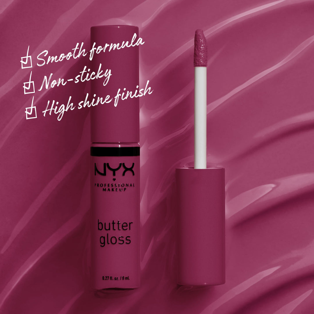 PROFESSIONAL MAKEUP Butter Gloss, Non Sticky Lip Gloss - Cranberry Pie (Mauve Purple)