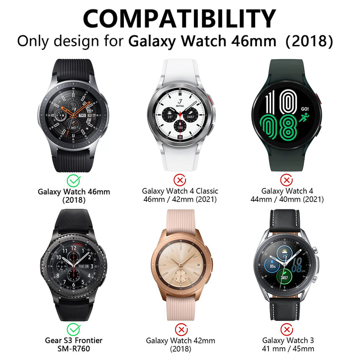 TPU Slim Case for Samsung Galaxy Watch 46mm, Shock-Proof and Protective Bumper Shell