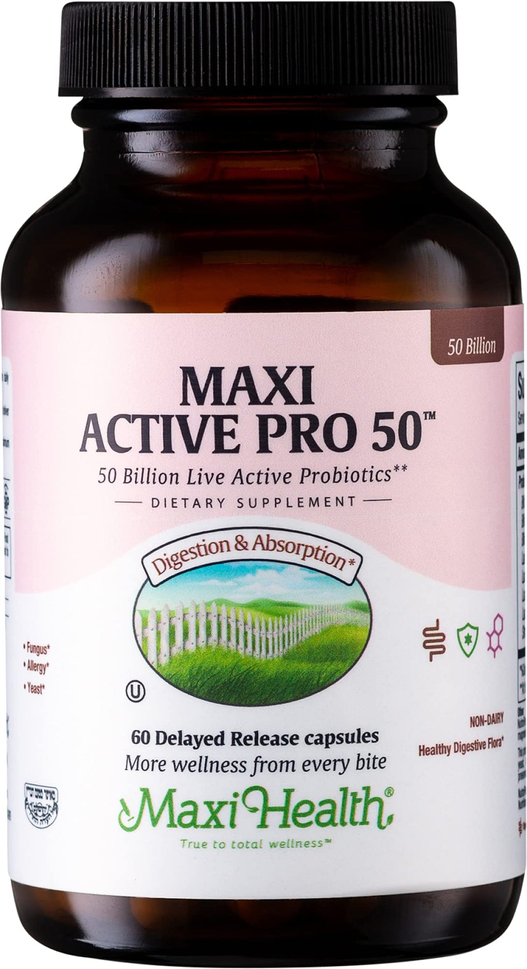 Probiotic Plus Ultimate Prebiotic Advanced Live Probiotics Formula - 50 Billion Live Active Probiotic - 15 Strains - Ultra Protection - Active Pro-50-60 Count