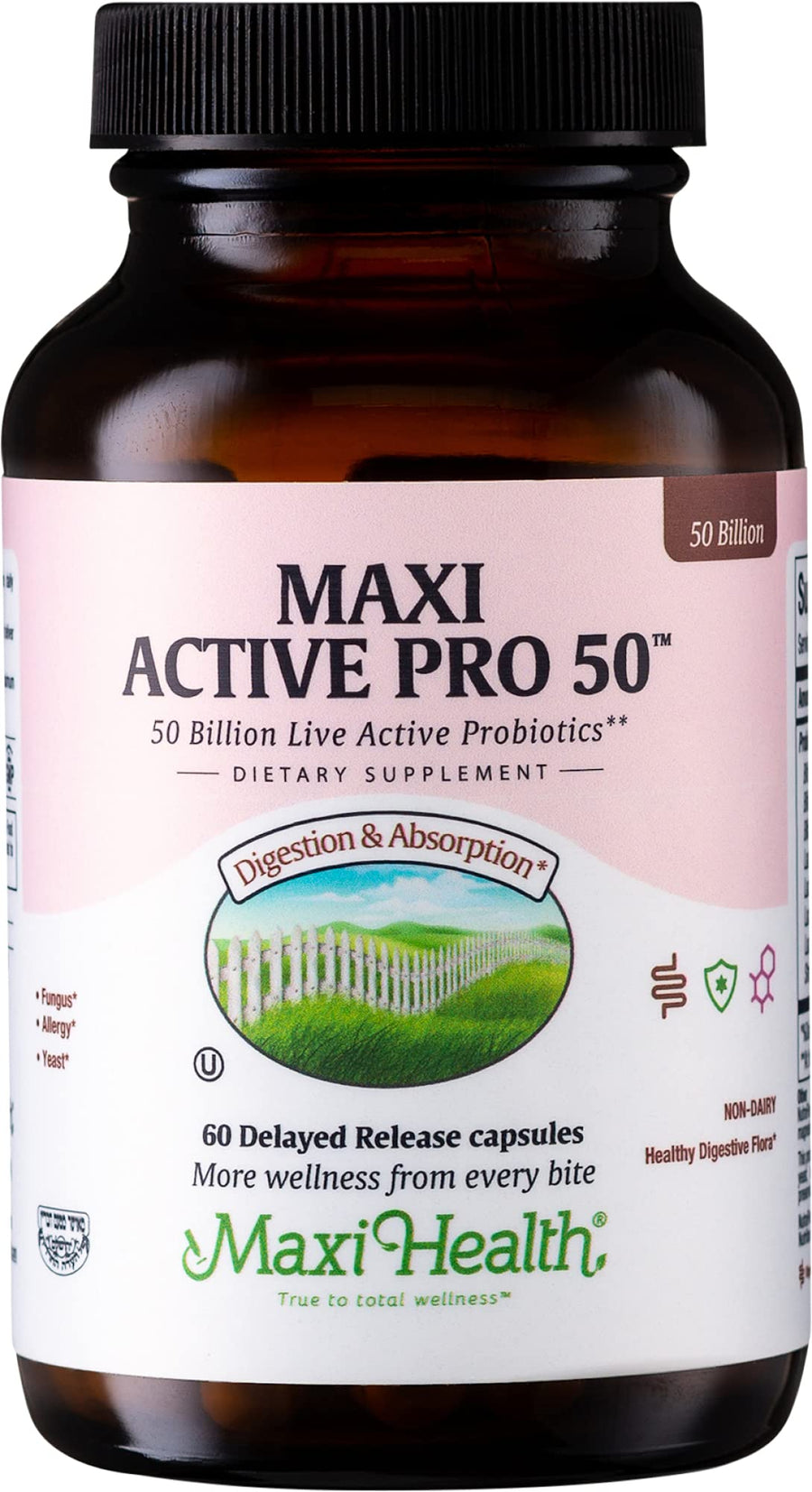 Probiotic Plus Ultimate Prebiotic Advanced Live Probiotics Formula - 50 Billion Live Active Probiotic - 15 Strains - Ultra Protection - Active Pro-50-60 Count