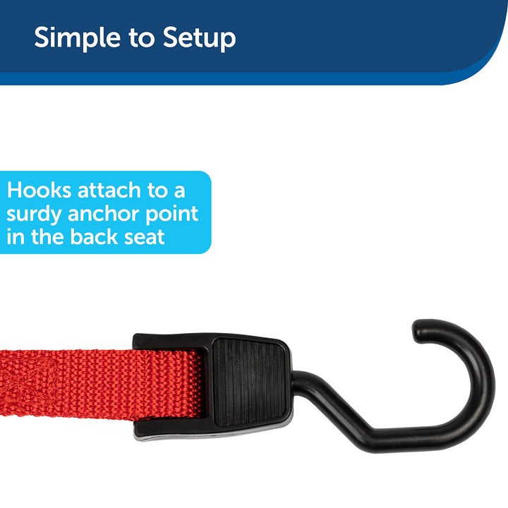 Happy Ride Dog Zipline - Back Seat Leash, Great for Travel Red, 1 Size - 72 in