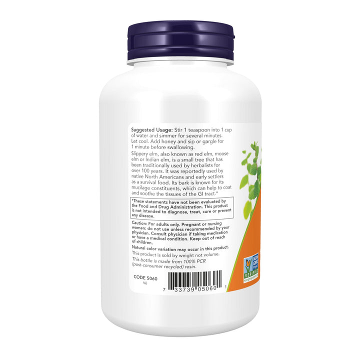Foods Supplements, Slippery Elm Powder (Ulmus rubra), Non-GMO Project Verified, Herbal Supplement, 4-Ounce