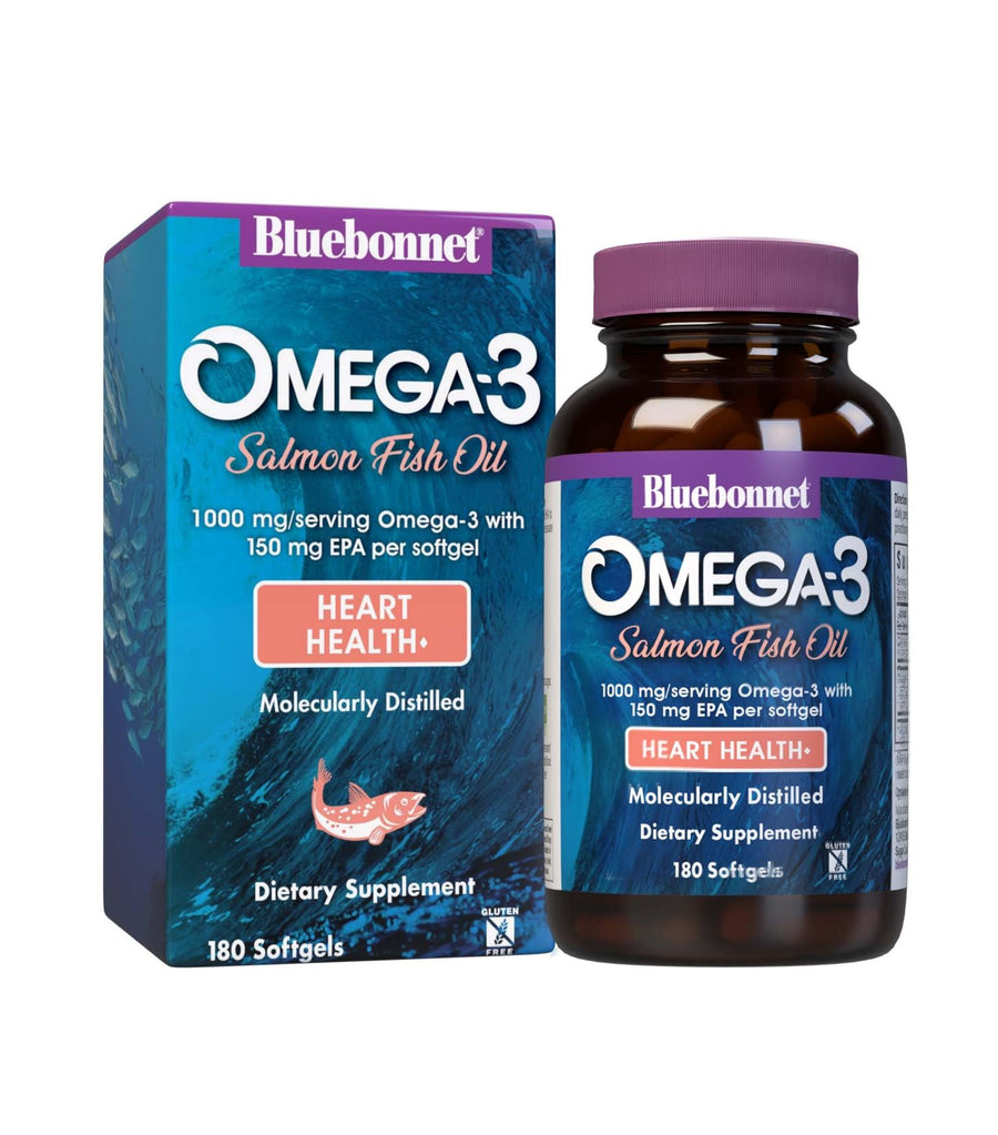 Natural Omega-3 Salmon Oil Softgels, 180 Count, White