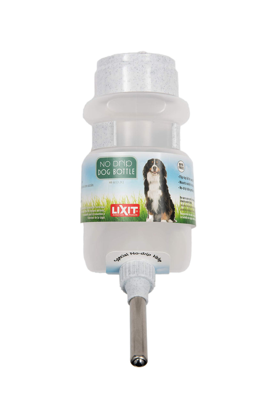 Top Fill NO-Drip Water Bottles for Dogs. (44 FL Oz (Pack of 1), White)