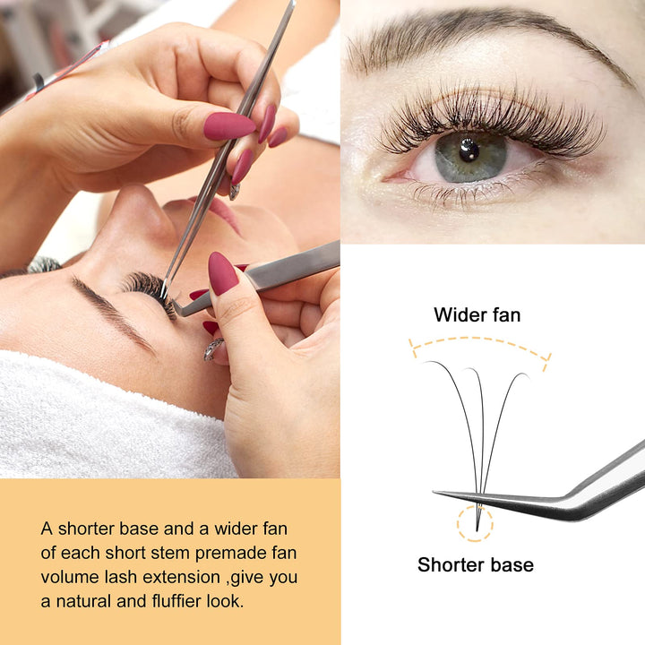 Quewel lash 3D-0.10-C, 10Mm: Russian Volume Premade Fans Eyelashes Extension 3D 4D Thickness 0.07/0.10 Curl C/D Length 8-15Mm By Quewel (3D-0.10-C, 10Mm)
