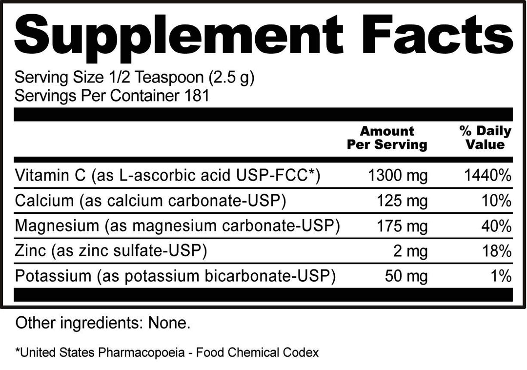 - Hypo-Aller C Powder Vitamin C & Minerals, 16 Oz | 1300 Mg Vitamin C for Antioxidant & Collagen Support | Buffered with Calcium, Magnesium, Zinc & Potassium | Gluten & GMO Free