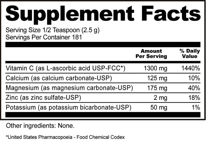 - Hypo-Aller C Powder Vitamin C & Minerals, 16 Oz | 1300 Mg Vitamin C for Antioxidant & Collagen Support | Buffered with Calcium, Magnesium, Zinc & Potassium | Gluten & GMO Free