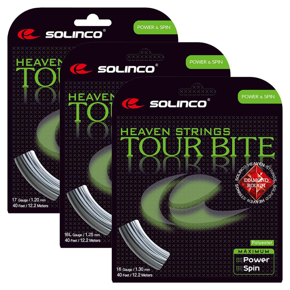 Tour Bite Diamond Rough Tennis String Set-17G-Silver