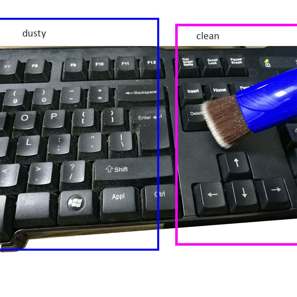Double Ended Portable Cleaning Brush Mini Hand Held Magic Brush Duster for House, Car, Office (Blue)