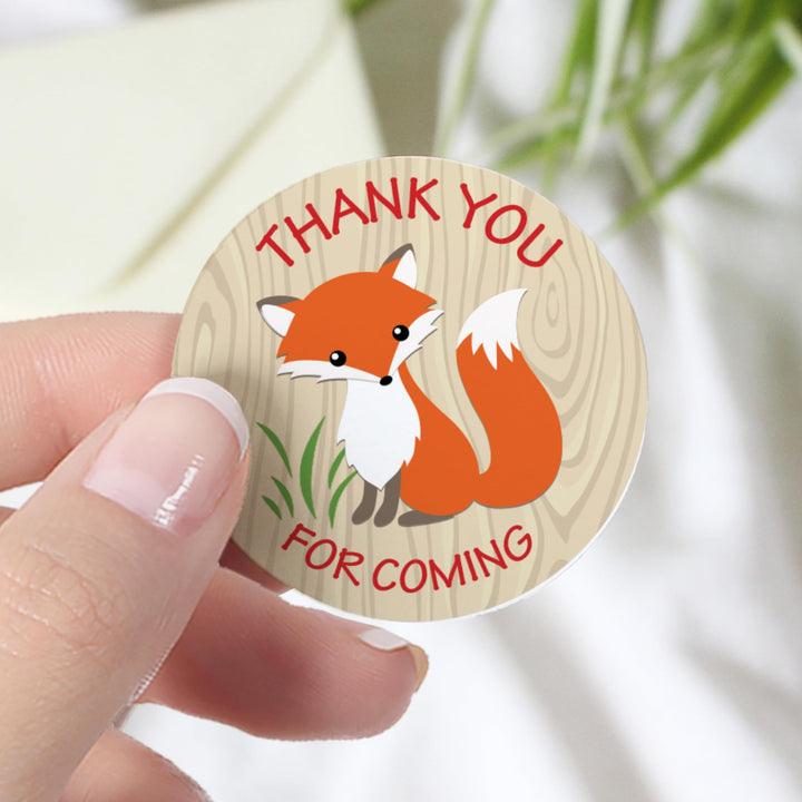 Woodland Fox Baby Shower Thank You Stickers - 1.75 in - 40 Labels