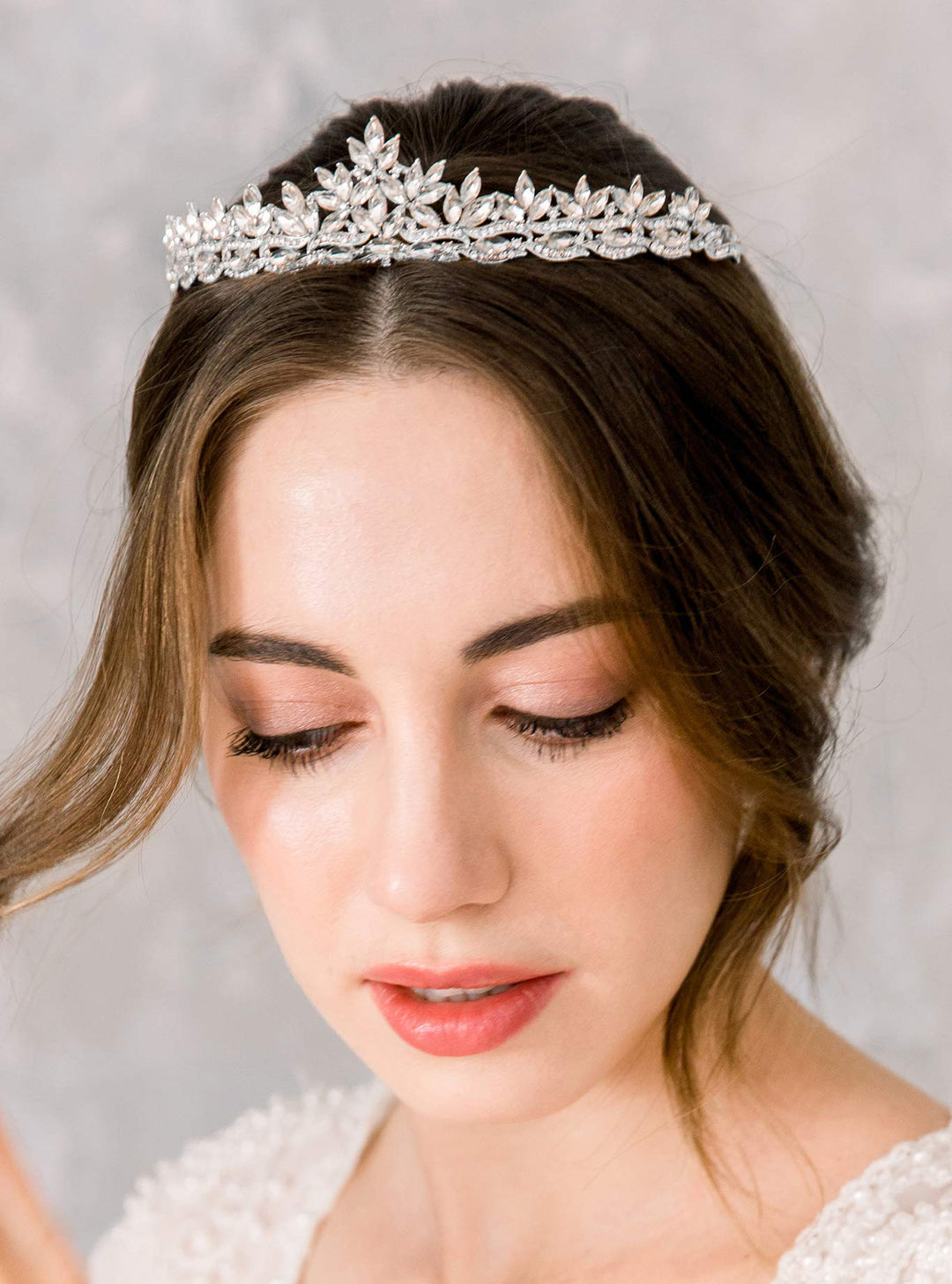 Rhineshtone Wedding Tiara for Bride & Flower Girls - Princess Tiara Headband Bridal Crown, Bridal Hair Accessories for Women, Silver+Clear