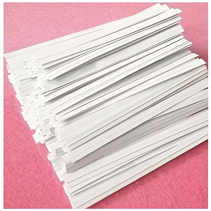 White Paper Twist Ties 100 Pcs 5 Reusable Bread Ties Twisty-ties White Twist Ties Bag Ties Twist Ties for Bags Bread Wire Ties Reusable Twist Tie for Party Cello Candy Bread Coffee Bags Cake Pops