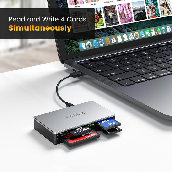 SmartMedia Card Reader Writer All-in-1 USB Universal Multi Card Adapter Slim Hub Read Smart Media, xD, SD, SDHC, SDXC, UHS-I, MMC, MS Pro Duo, CF, MD, Camera Flash Memory Cards For Windows, Mac, Linux