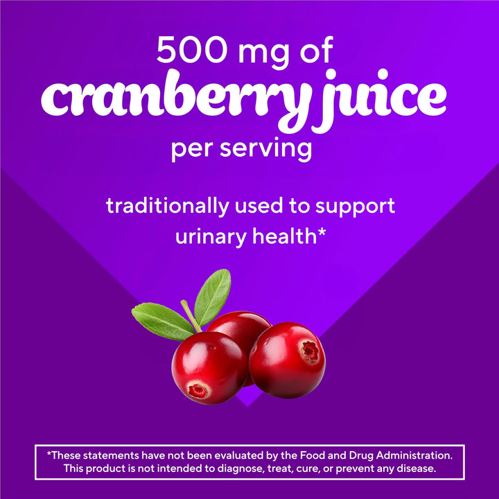 Cranberry Gummies for Women, 500mg Cranberry Juice Concentrate per Serving, 60ct