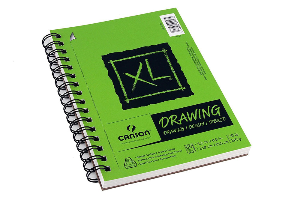 XL Series Drawing Paper, Wirebound Pad, 5.5x8.5 inches, 60 Sheets (70lb/114g) - Artist Paper for Adults and Students - Charcoal, Colored Pencil, Ink, Pastel, Marker