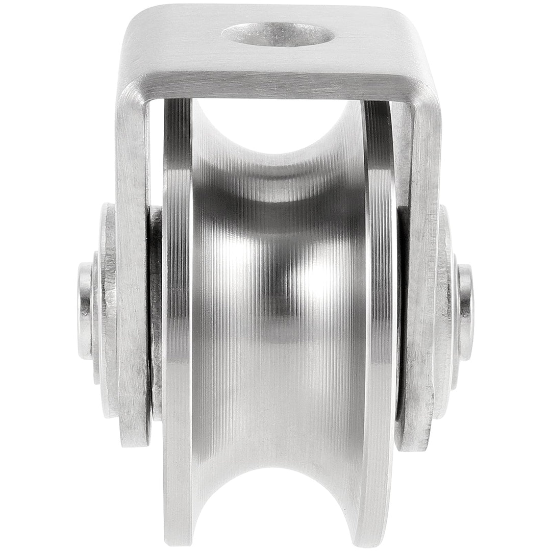 2 Pack 3 Inch Stainless Steel U Groove Wheel, U Groove Caster with Bracket for Sliding Gate, Rolling Gate, Inverted Track, Industrial Machines, 882 lbs Capacity