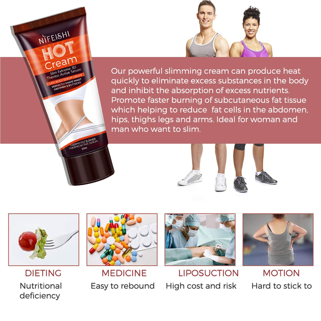 Hot Cream, Fat Burner Sweat Cream -Slimming Cream for Weight Loss, Body Fat Burning Cream for Reducing Belly, Legs, Arms, Thigh and Waist Fat,Anti Cellulite, Quick Slimming