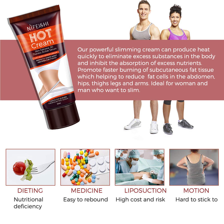 Hot Cream, Fat Burner Sweat Cream -Slimming Cream for Weight Loss, Body Fat Burning Cream for Reducing Belly, Legs, Arms, Thigh and Waist Fat,Anti Cellulite, Quick Slimming