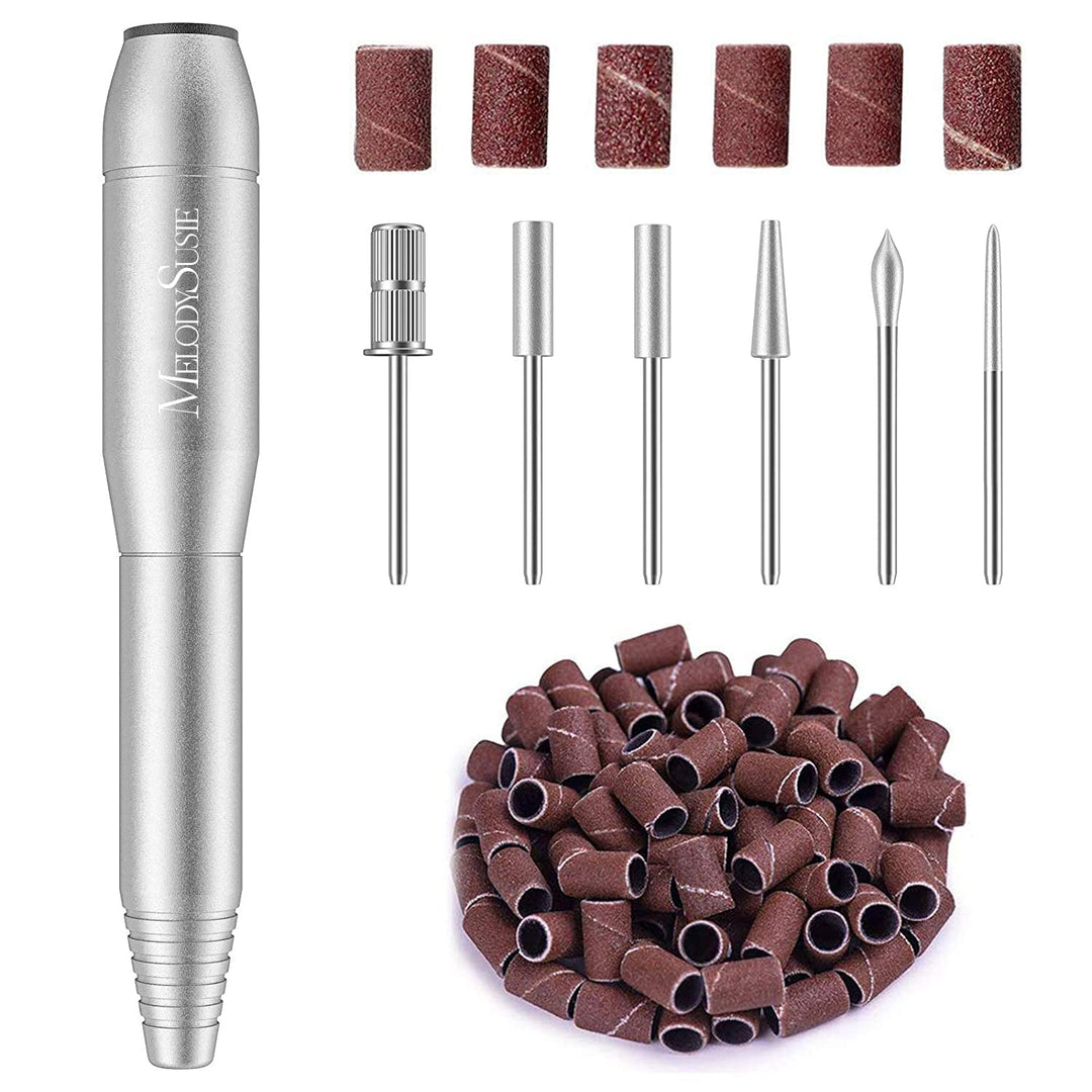 Portable Electric Nail Drill,PC120B Compact Efile Electrical Professional Nail File Kit for Acrylic, Gel Nails, Manicure Pedicure Polishing Shape Tools Design for Home Salon Use, Silver