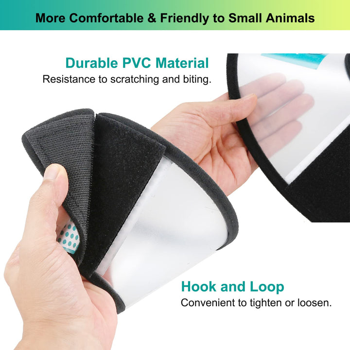 Cat Cone, Adjustable Recovery Pet Cone, 5.5 Inches Lightweight Plastic Elizabethan Collar for Small Cats, Kittens and Rabbits, Cat Cones to Stop Licking