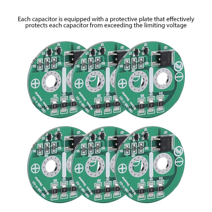 6Pcs Super Farad Capacitor Ultracapacitor High Power Switch 2.5V Heat Dissipation with Board Module Limit Plate