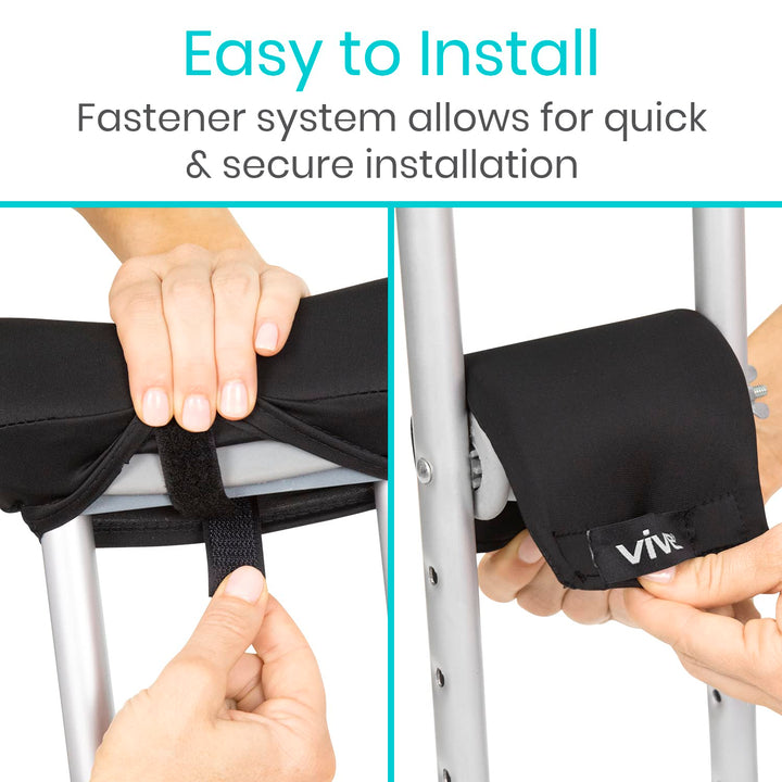 Premium Crutch Pads & Hand Grips - Comfortable, Breathable, Machine Washable Padding - Moisture Wicking & Odor Reducing Pillow Accessory Covers for Adult & Youth Walking Crutches