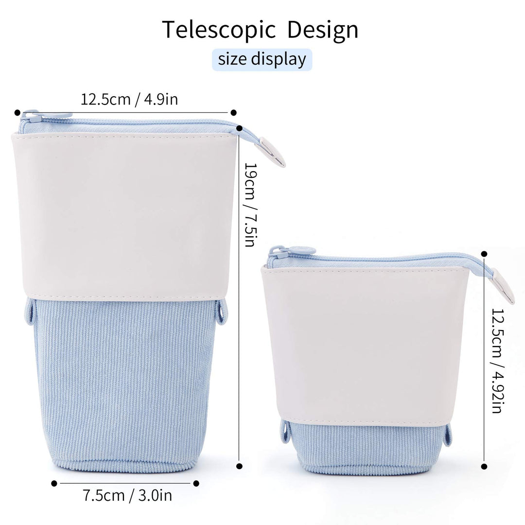 Pencil Case Standing Stationery Bag telescopic Pen Pouch Holder School College office Organizer for Girls Women Adults
