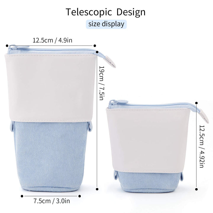 Pencil Case Standing Stationery Bag telescopic Pen Pouch Holder School College office Organizer for Girls Women Adults