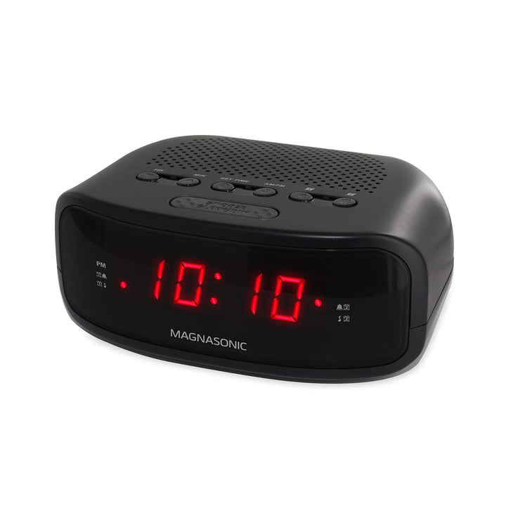Digital AM/FM Clock Radio with Battery Backup, Dual Alarm, Sleep & Snooze Functions, Display Dimming Option (EAAC200)