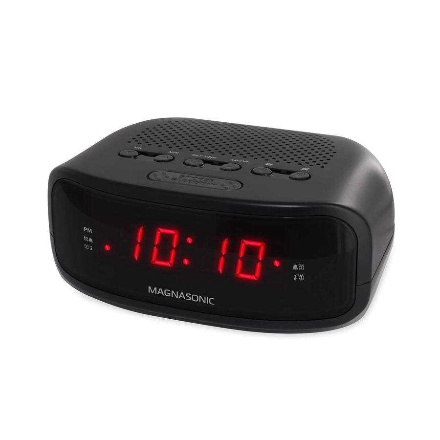 Digital AM/FM Clock Radio with Battery Backup, Dual Alarm, Sleep & Snooze Functions, Display Dimming Option (EAAC200)