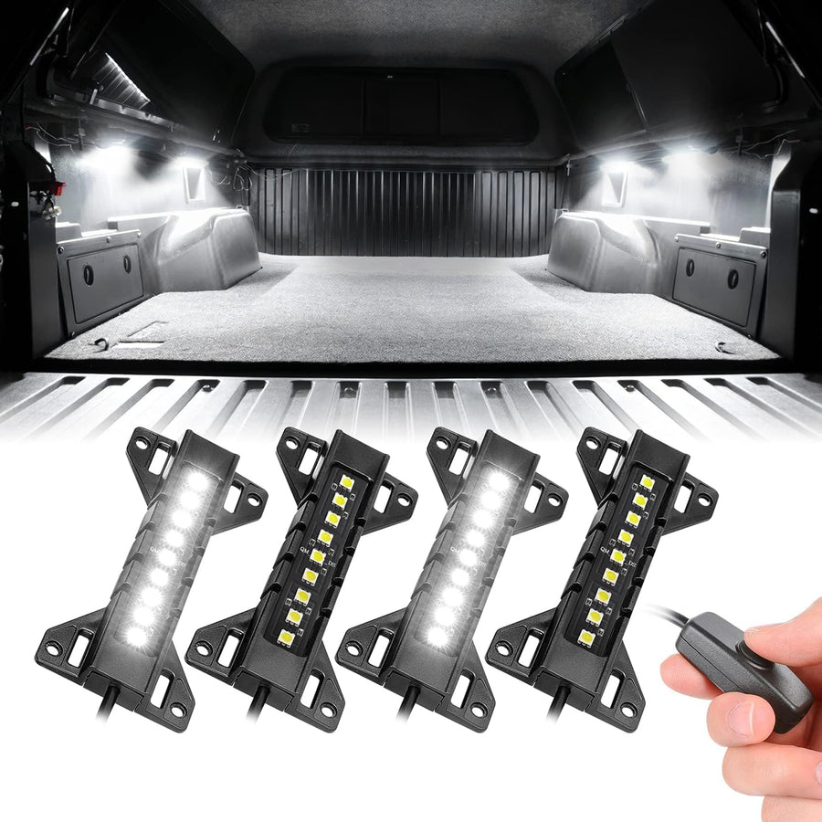 Truck Bed Lights, LED Truck Bed Lights Rear Cargo Lights Pickup Truck Accessories Trunk Lights for Pickup Truck RV SUV Vans Car Boats-4 Pods
