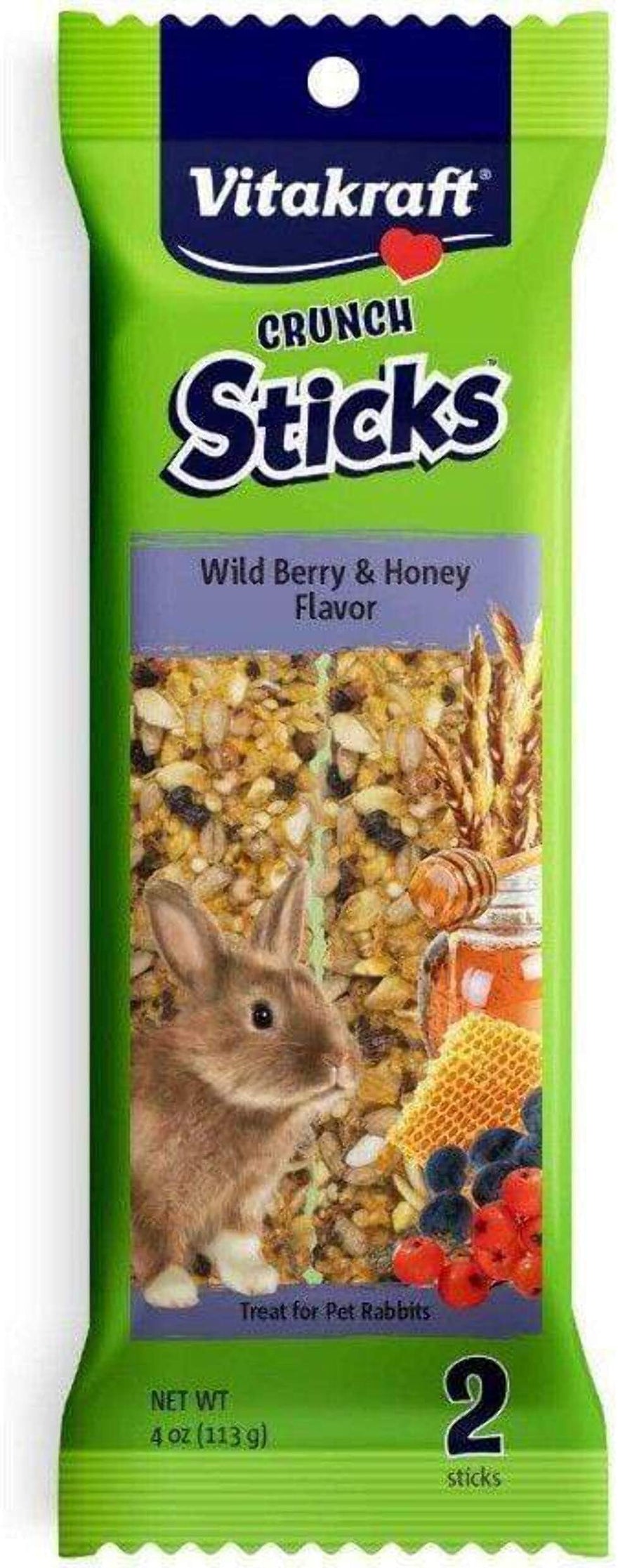 Crunch Sticks Rabbit Treat - Carrot and Honey - Rabbit Chew Sticks (Wild Berry & Honey)