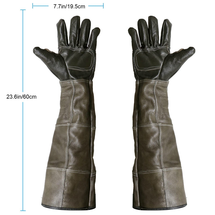23.6 Inches Animal Handling Gloves, Multipurpose Pet Glove for Grooming, Trips to Vet,Puncture Scratch Resistant, Anti Scratch Bite Protective Long Gloves for Cat Dog Bathing Washing Shower