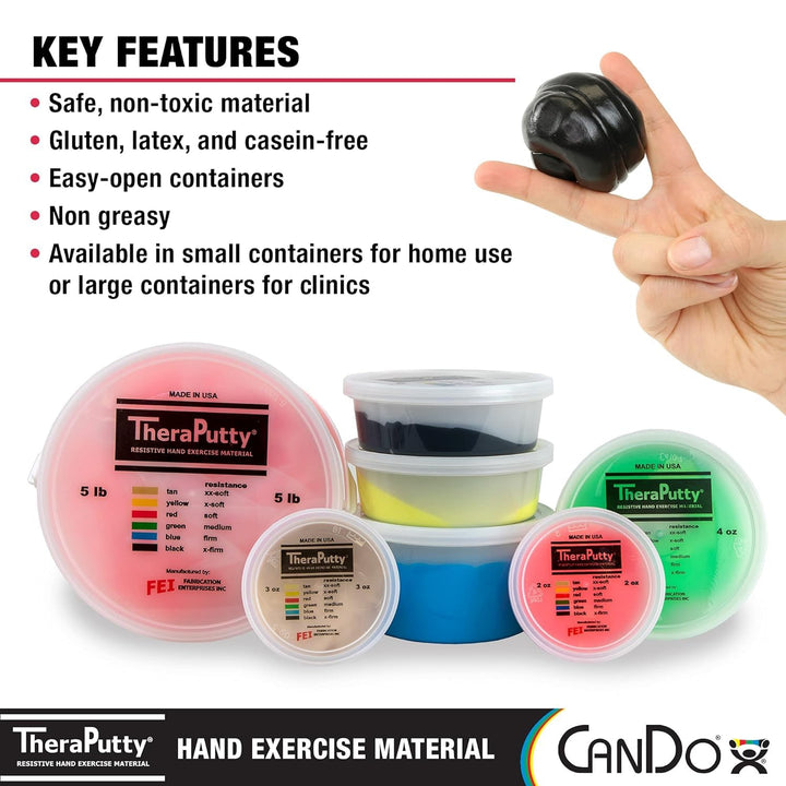 TheraPutty Standard Hand Exercise Putty For Rehabilitation, Exercises, Hand Therapy, Occupational Therapy, Hand Strengthening, Improve Motor Skills, Stress Relief
