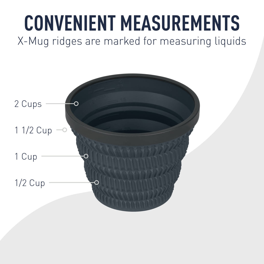 X-Series Collapsible Silicone Cool Grip Camping Drinkware, Mug (16 oz), Charcoal