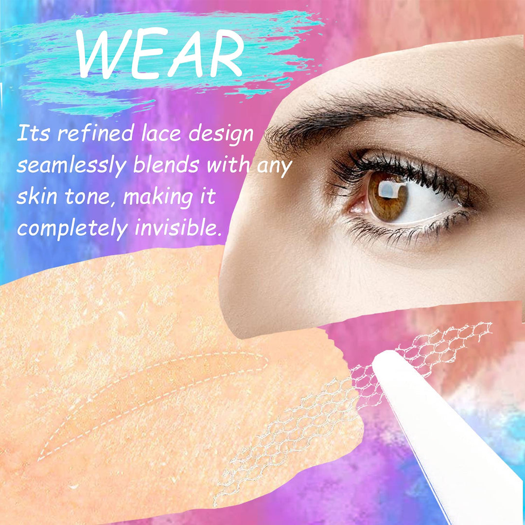 120Pieces Double Eyelid Tape, Invisible Lace Eyelid Lifter Strips, Natural Fiber Waterproof Eye Lid Contour Stickers for Droopy Lids, Hooded Eyes