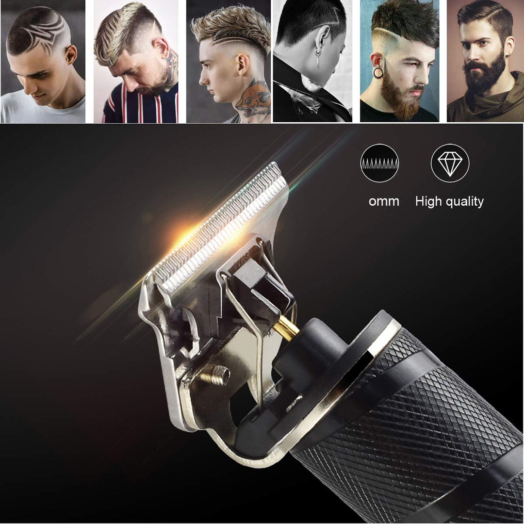 USB Rechargeable Professional Hair Clipper,Hair Trimmer for Men,Gominyouf Cordless Beard Shaver Precision Trimmer with Metal Waterproof Body (Black)