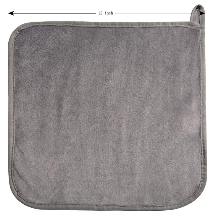 Microfiber Makeup Removal Cloths Ultra Soft Facial Cloths, Pack Of 3, 12 x 12-Inch Gray