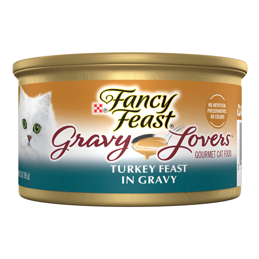 Purina Gravy Lovers Turkey Feast Grilled Gourmet Cat Food in Wet Cat Food Gravy - (Pack of 24) 3 oz. Cans