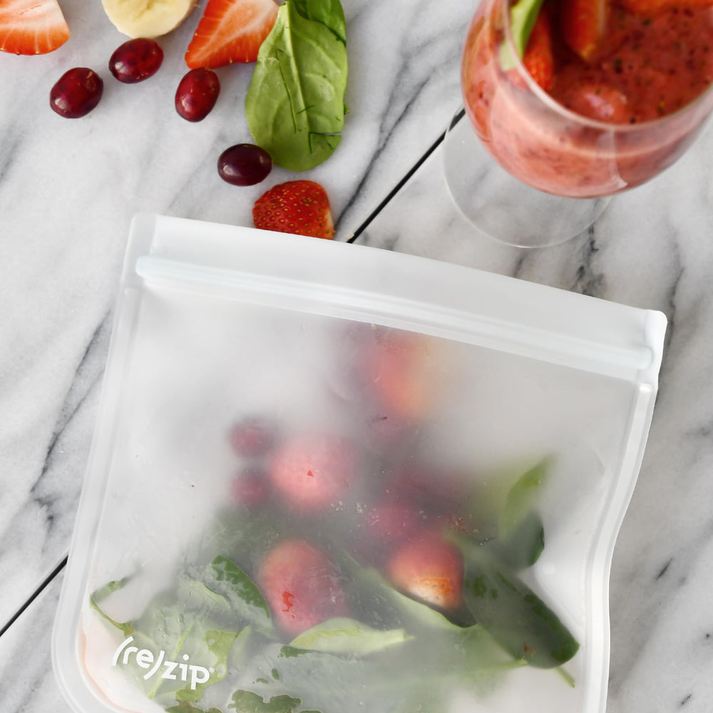 5-Piece Flat Lunch Reusable BPA-Free Food Grade Storage Bag Kit, Leakproof, Freezer Safe, Dishwasher Safe, Travel Friendly, (3) Lunch (3.5-Cup/28-Ounce), (2) Snack 1-Cup/8-Ounce, (Multicolor)