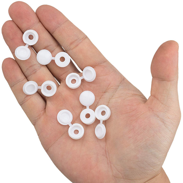 180Pcs Colorful Pieces Hinged Screw Cover Caps Plastic Screw Caps Fold Screw Snap Covers Washer Flip Tops (Black, White, Brown) 286