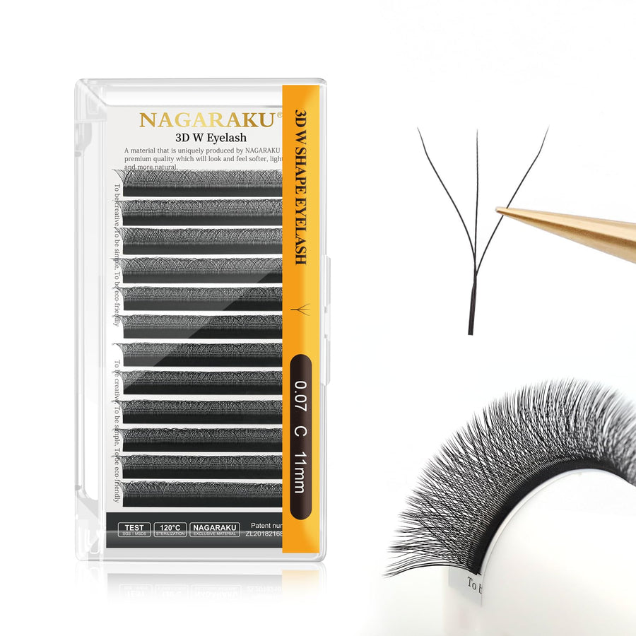 W Eyelash Extension 3D Volume Premade Fan 0.07mm C curl 11mm Faux Mink Matte Black Cluster Easy Fanning yy Eye Lashes