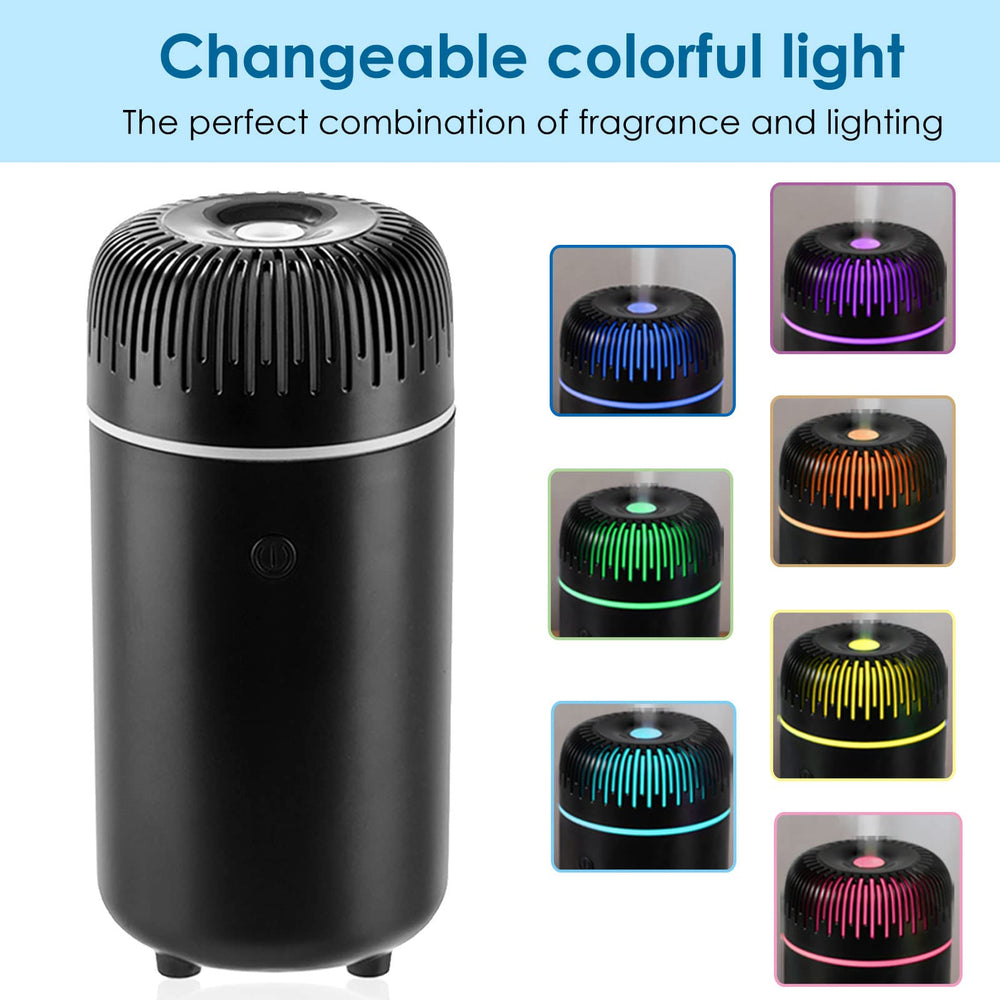 Car Diffuser Humidifier USB Aromatherapy Essential Oil Diffuser Car Air Freshener Diffuser USB Cool Mist Mini Portable Diffuser for Car Home Office Bedroom (Black)