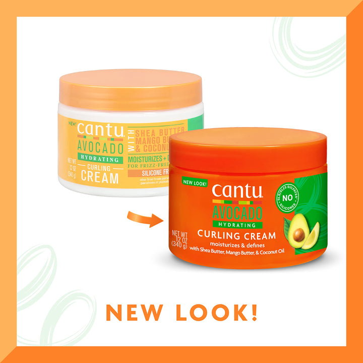 Avocado Silicone-Free Hydrating Curling Hair Styling Cream with Shea Butter, 12 Ounce (Packaging May Vary)