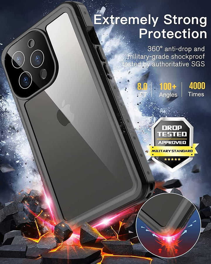 iPhone 13 Waterproof Case, Military Grade Drop Protection, Built-in Screen Protector, IP68, 6.1inch 5G (2021) Black